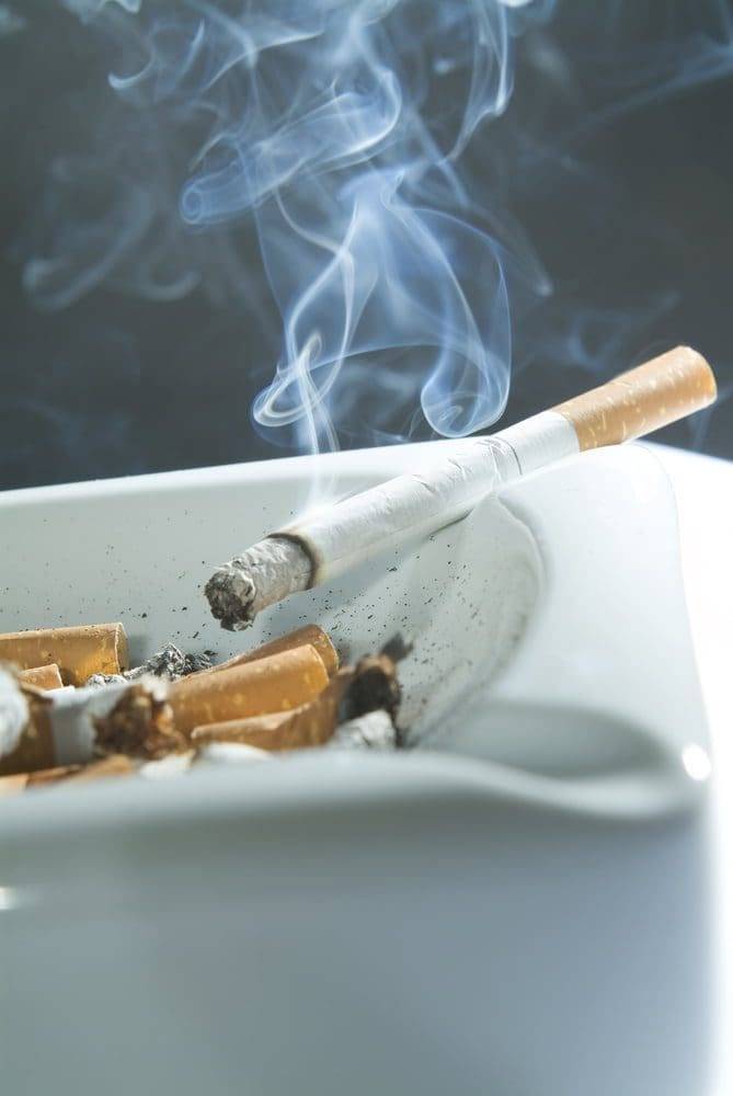 Cigarette in the ashtray