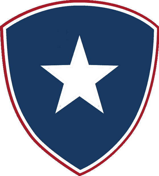 Blue Shield - Red Outline - White Star