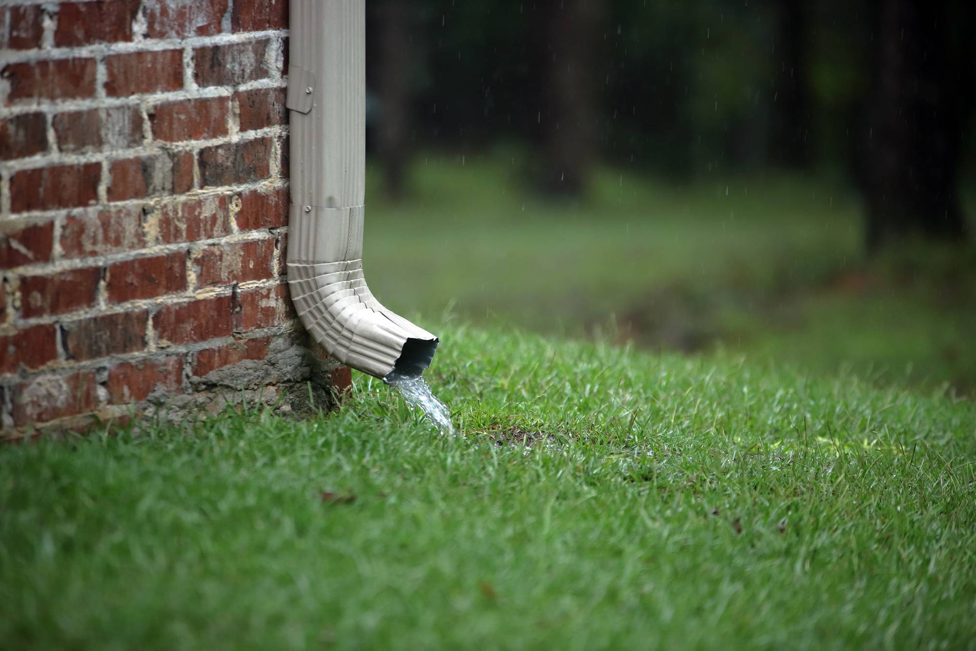 Gutter working during rain storm