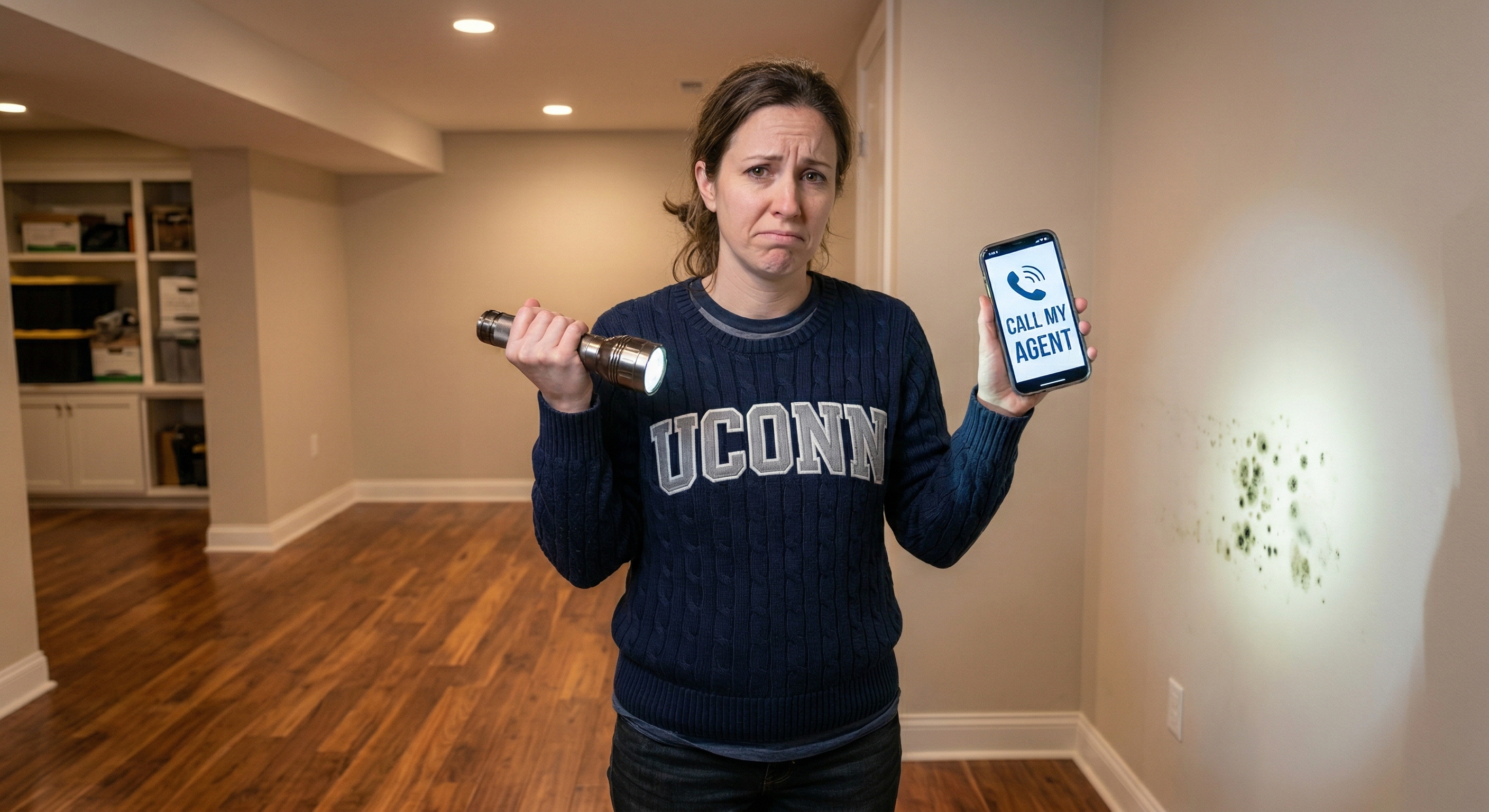 Homeowners insurance and mold remediation in Connecticut — mold growth on a wall in an Eastern CT home